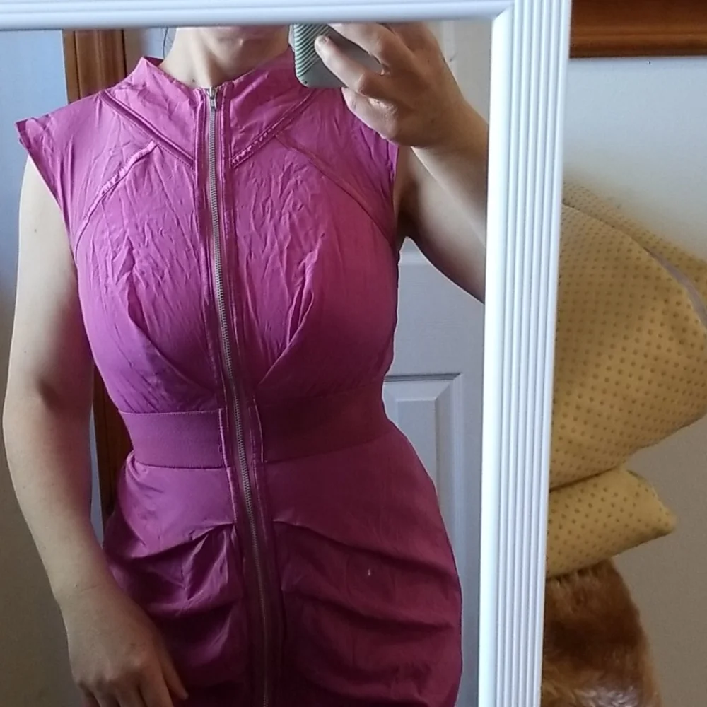 Bebe silk zip cocktail dress sz sx - Picture 3 of 9